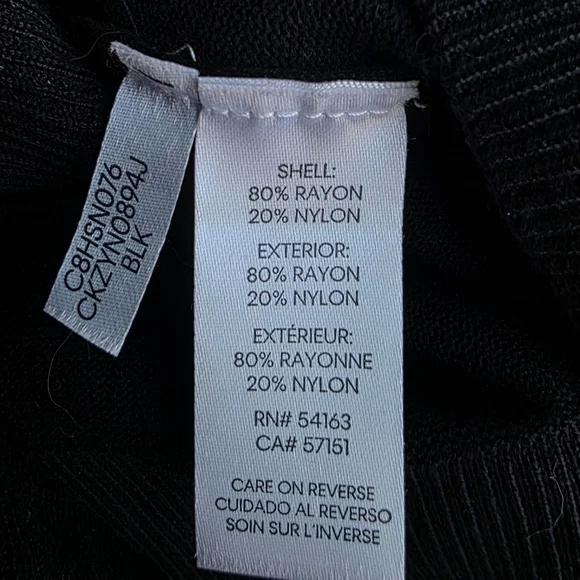 Calvin Klein Mock Neck Sweater, Black, Size Medium - Picture 9 of 9